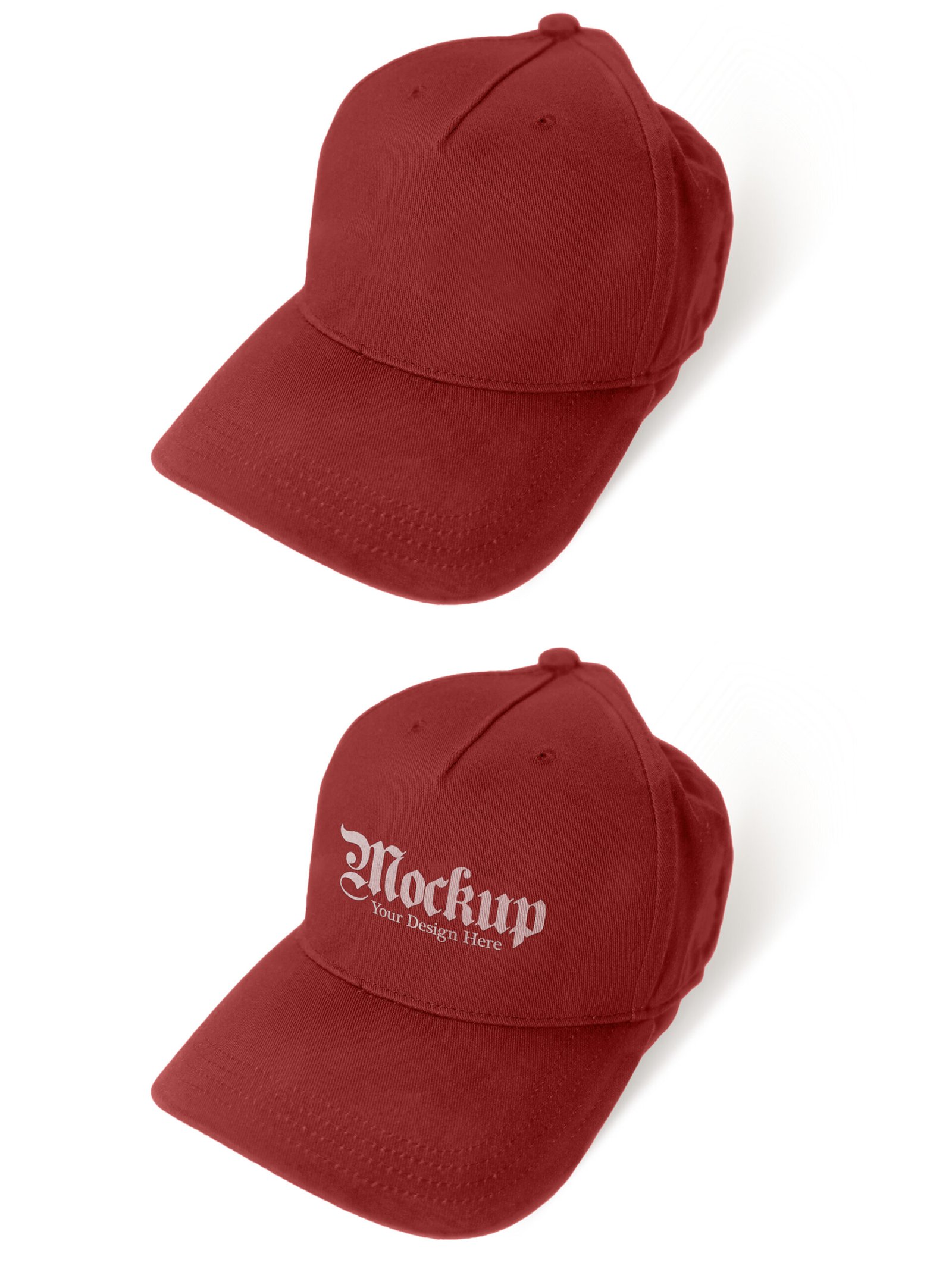 Tabasco Red Hat Mockup on a White Background Desk