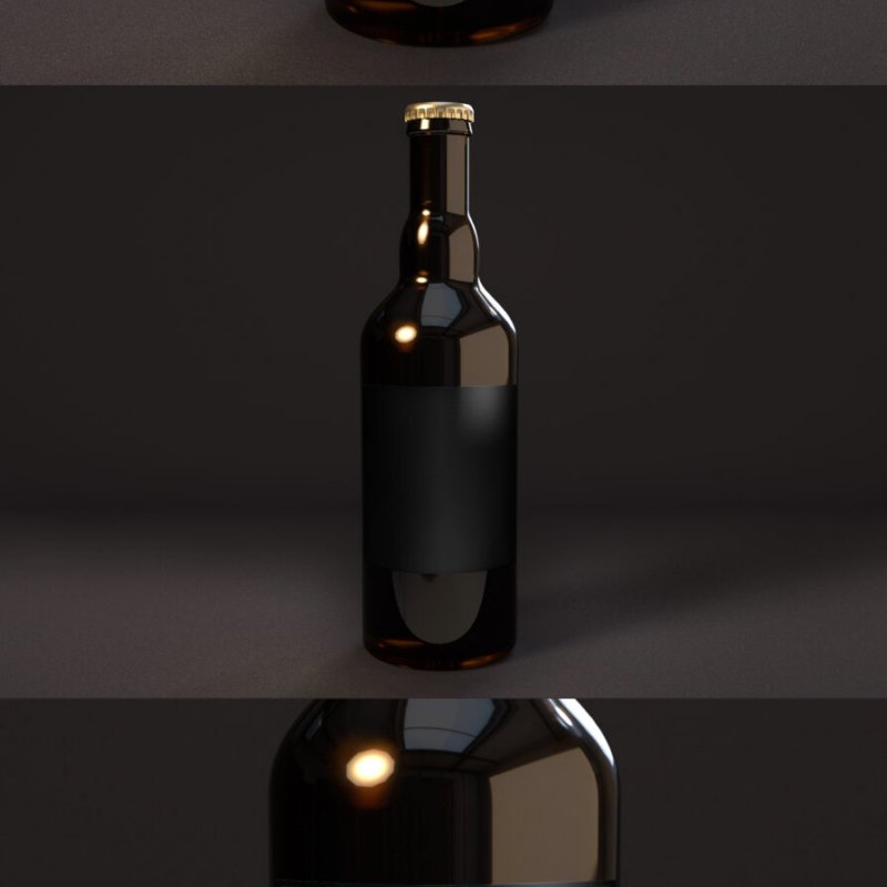Premium Dark Beer Bottle Mockup