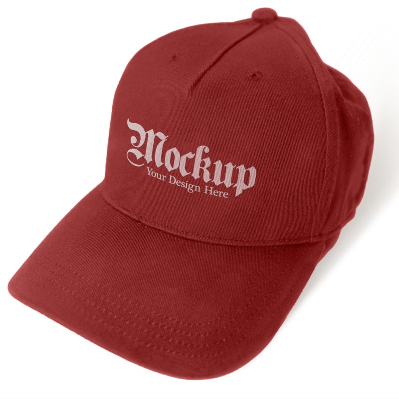 Thumbnail-Tabasco Red Hat Mockup on a White Background Desk