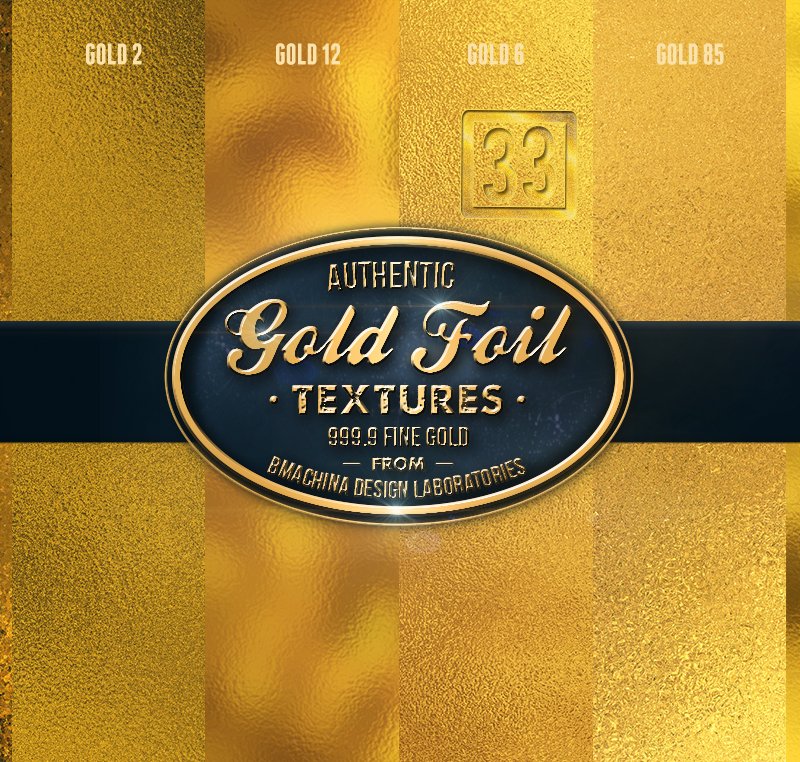 Authentic Gold Foil Textures Set