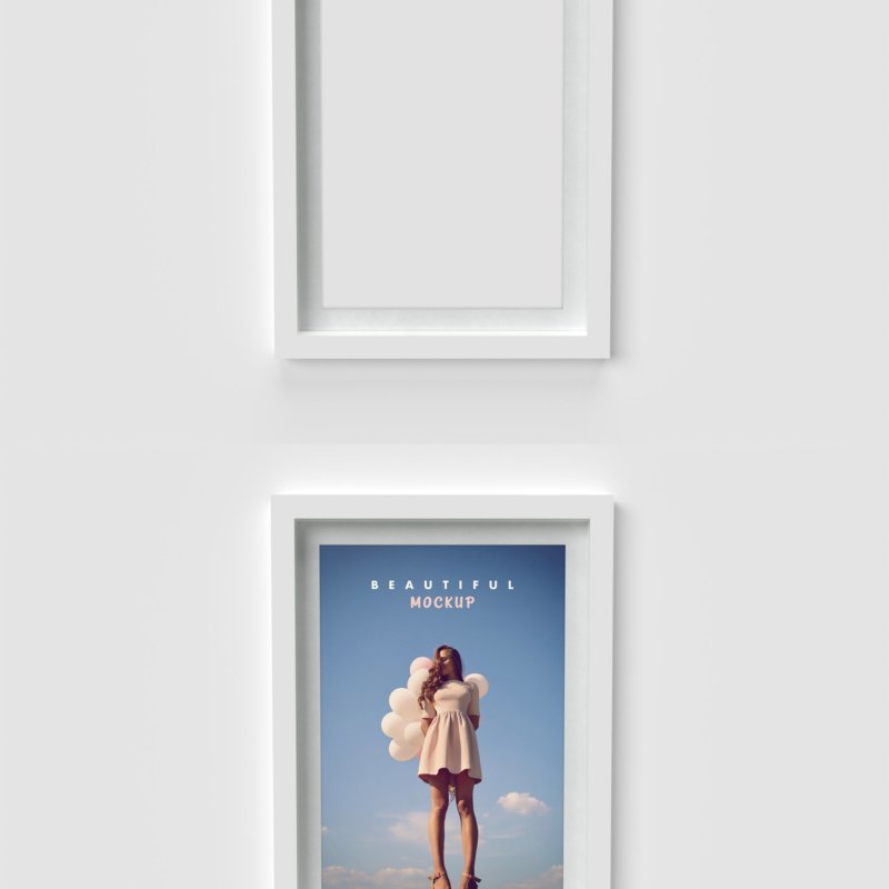 Modern White Minimalistic Frame Front View