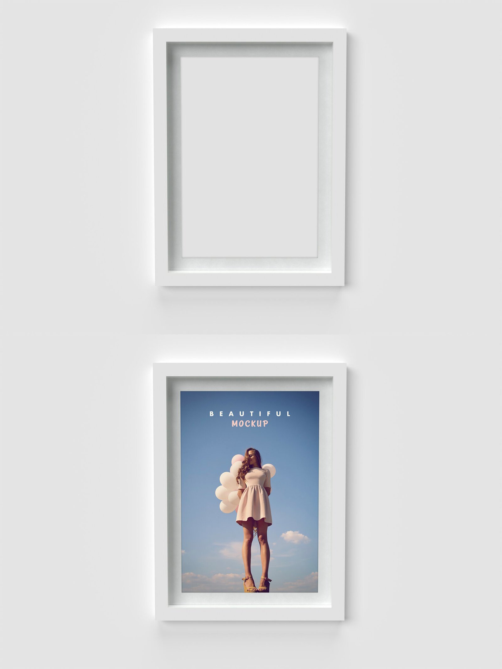 Modern White Minimalistic Frame Front View