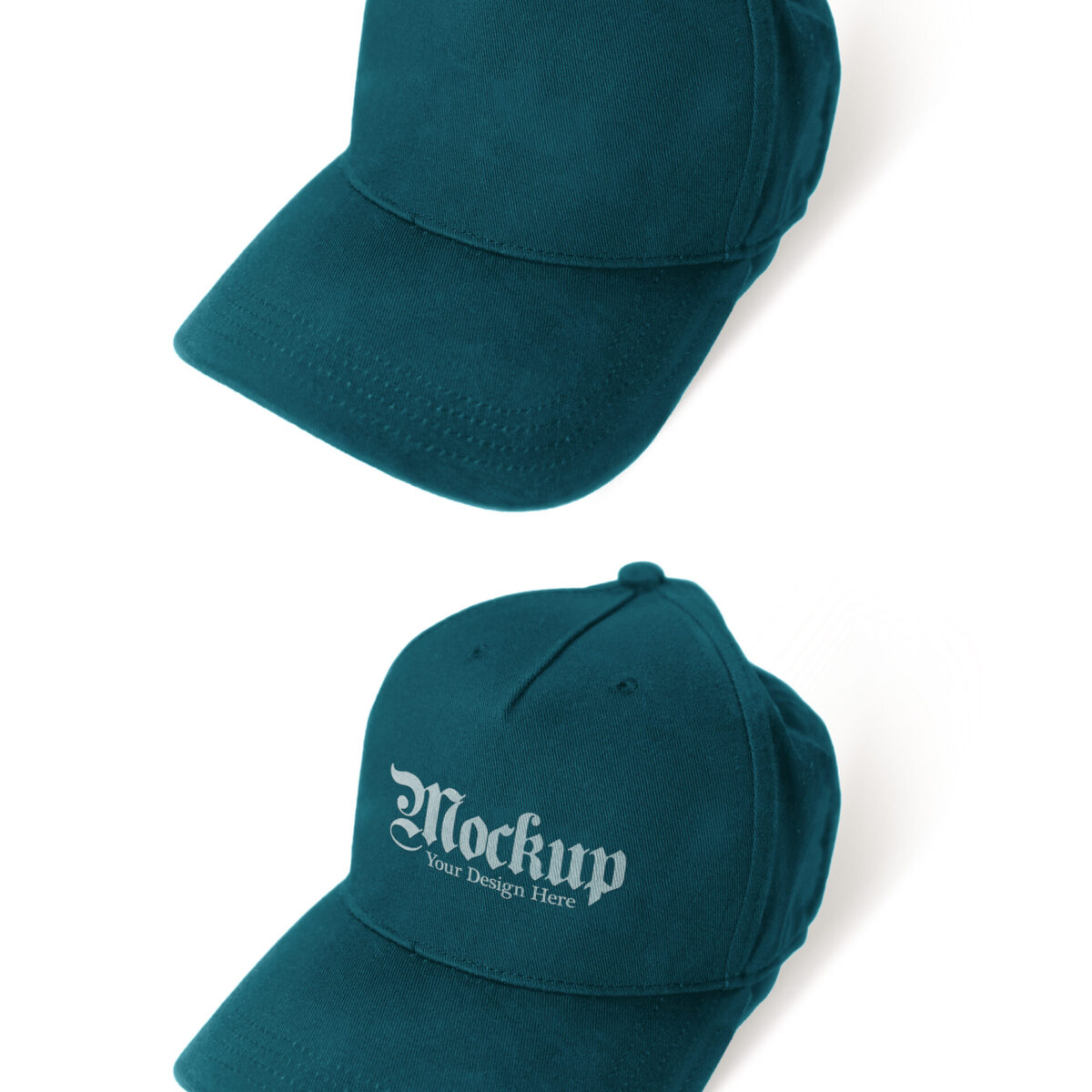 Astronaut Blue Hat Mockup on a White Background Desk