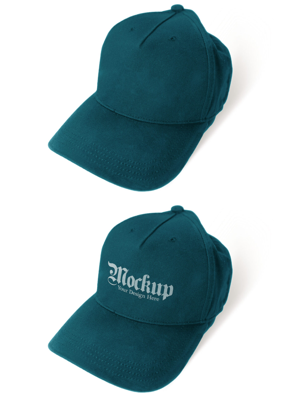 Astronaut Blue Hat Mockup on a White Background Desk