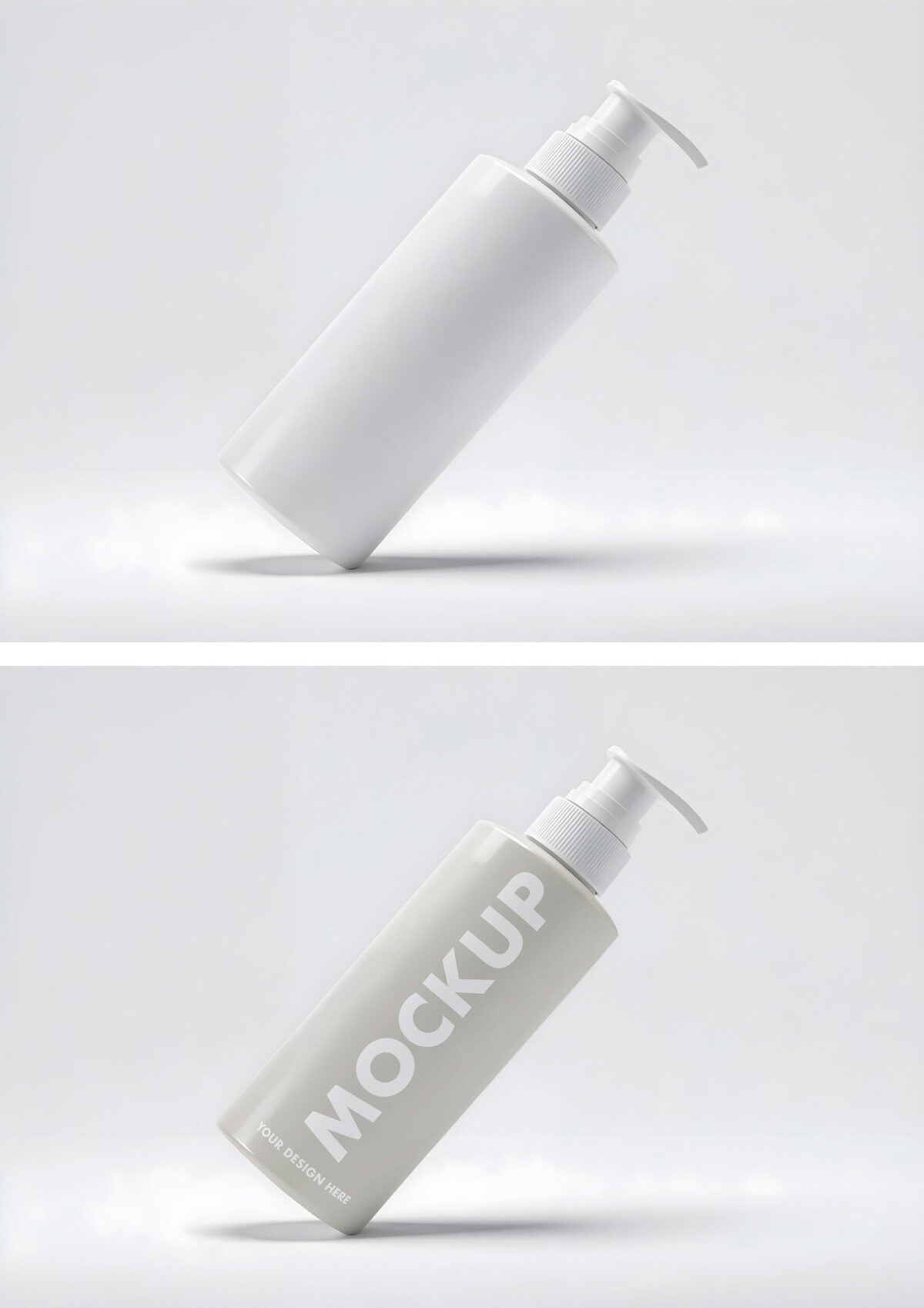 Minimalist Cosmetic Bottle Mockup With Pump Dispenser