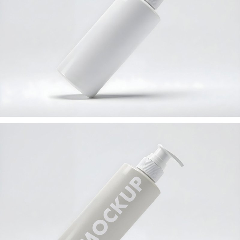 Minimalist Cosmetic Bottle Mockup With Pump Dispenser