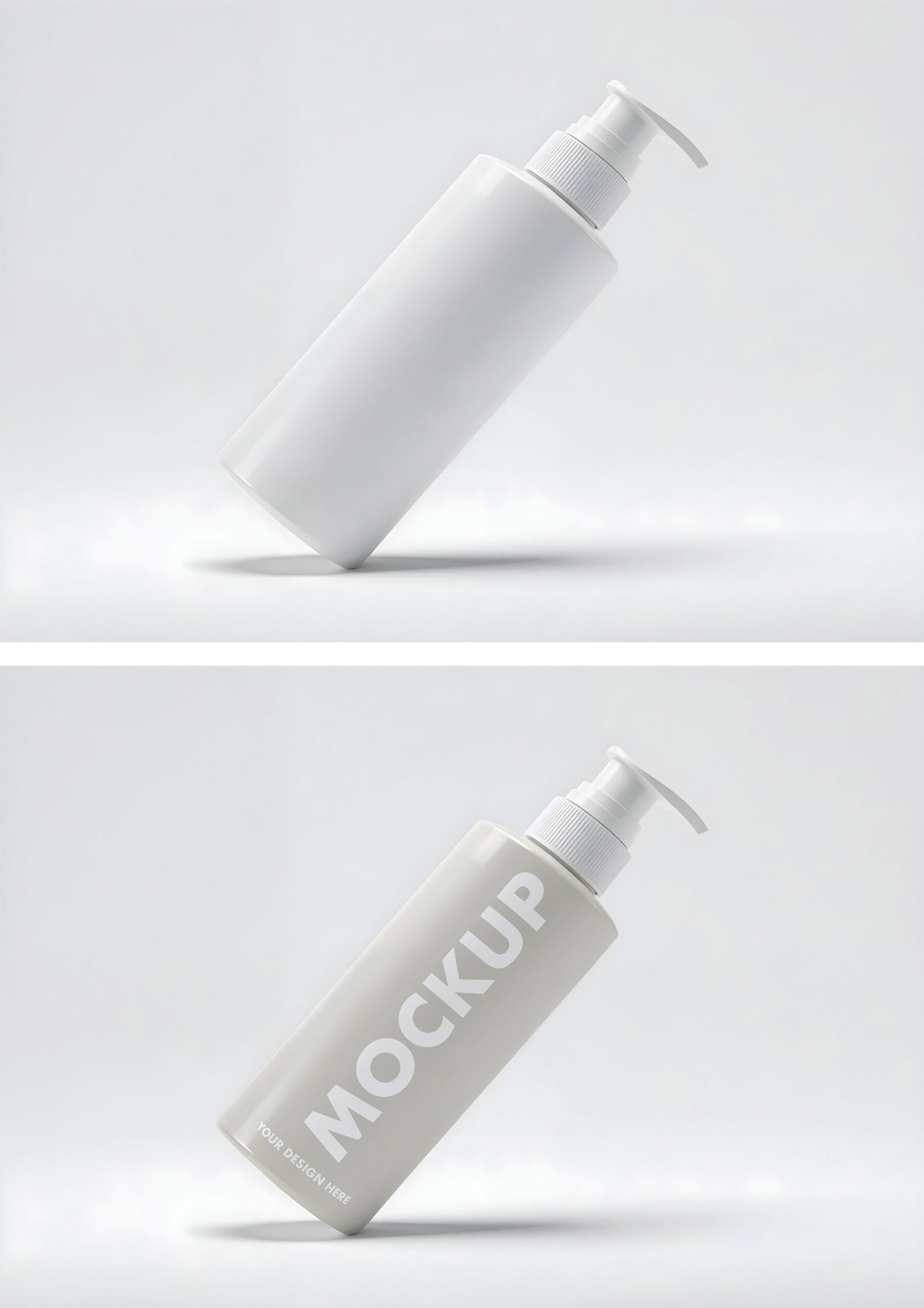 Minimalist Cosmetic Bottle Mockup With Pump Dispenser