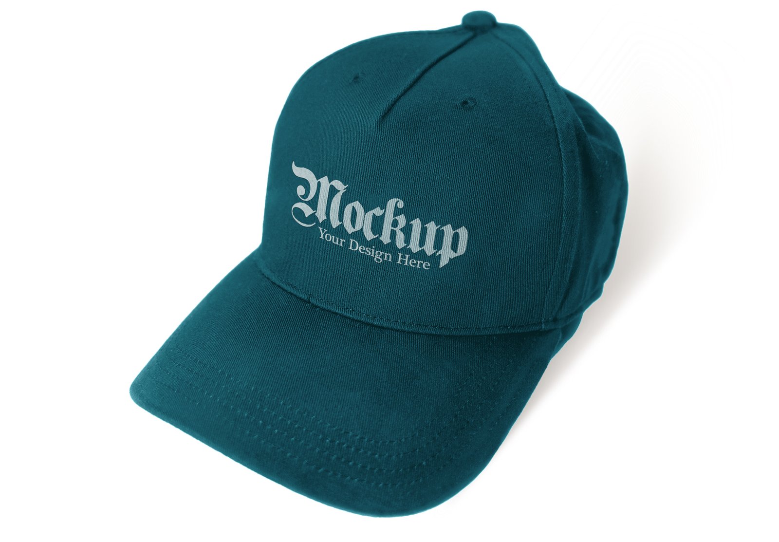 Astronaut Blue Hat Mockup on a White Background Desk