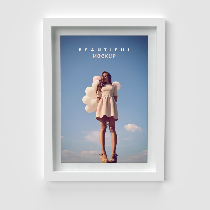 Modern White Minimalistic Frame Front View