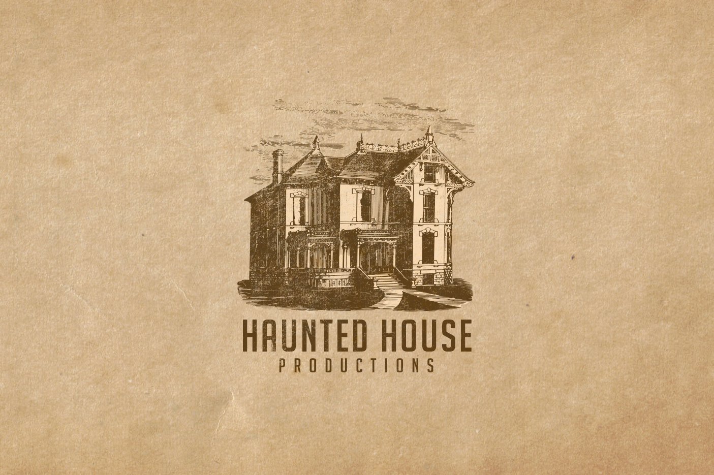 Haunted House Logo Template-preview