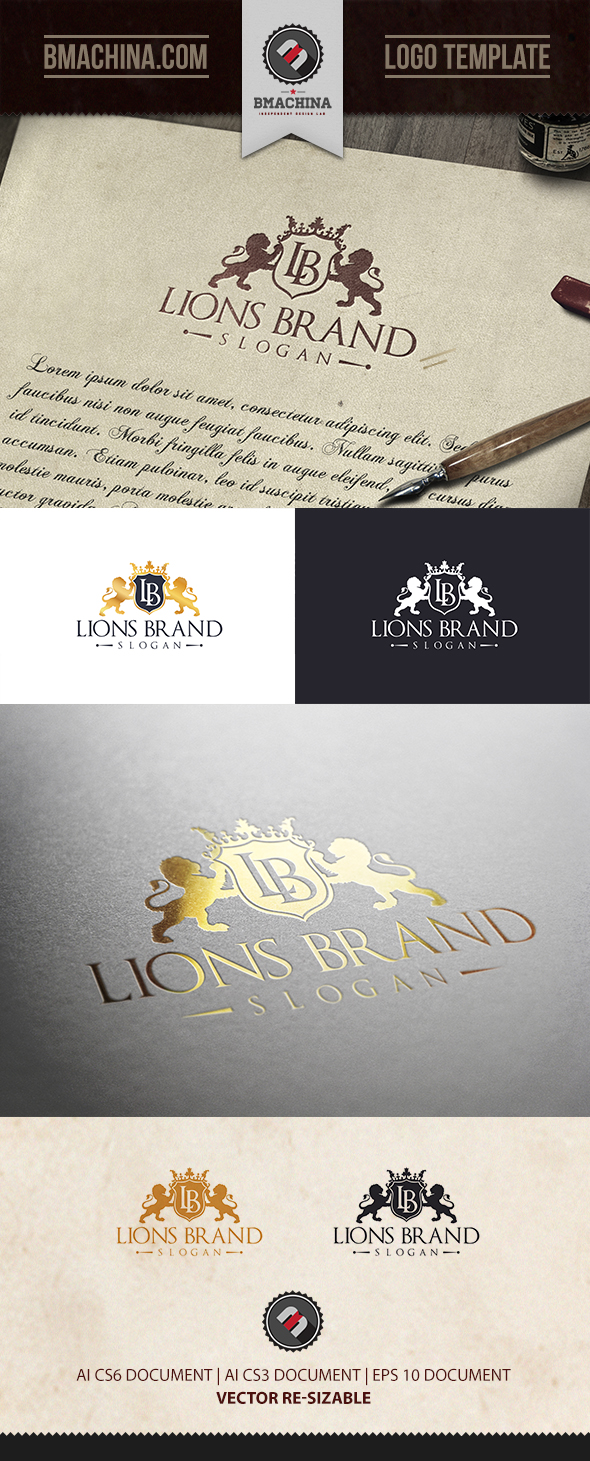 Lions Brand Logo Template Full View