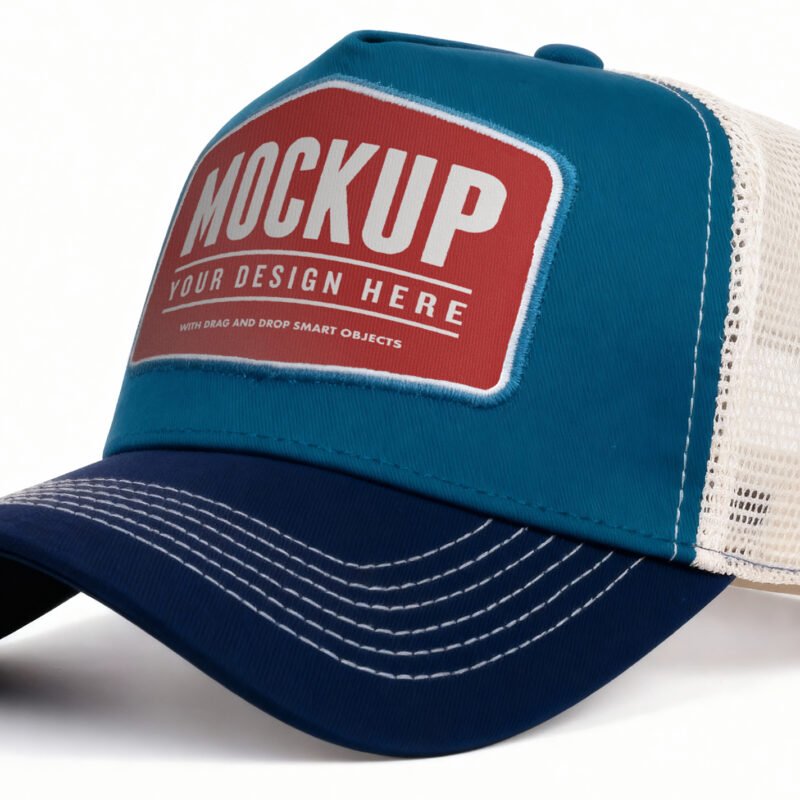 Thumbnail of a Blank Trucker Hat Mockup on White Background – Customizable Mesh Cap Template