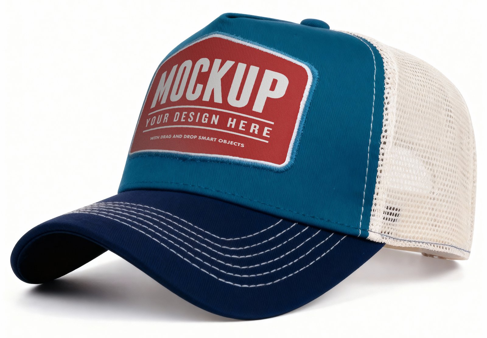 Thumbnail of a Blank Trucker Hat Mockup on White Background – Customizable Mesh Cap Template