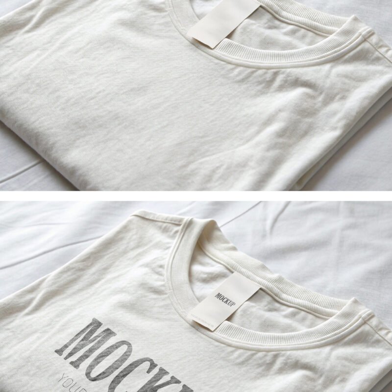 Preview of a Flat Lay T-Shirt Mockup with Blank Tag