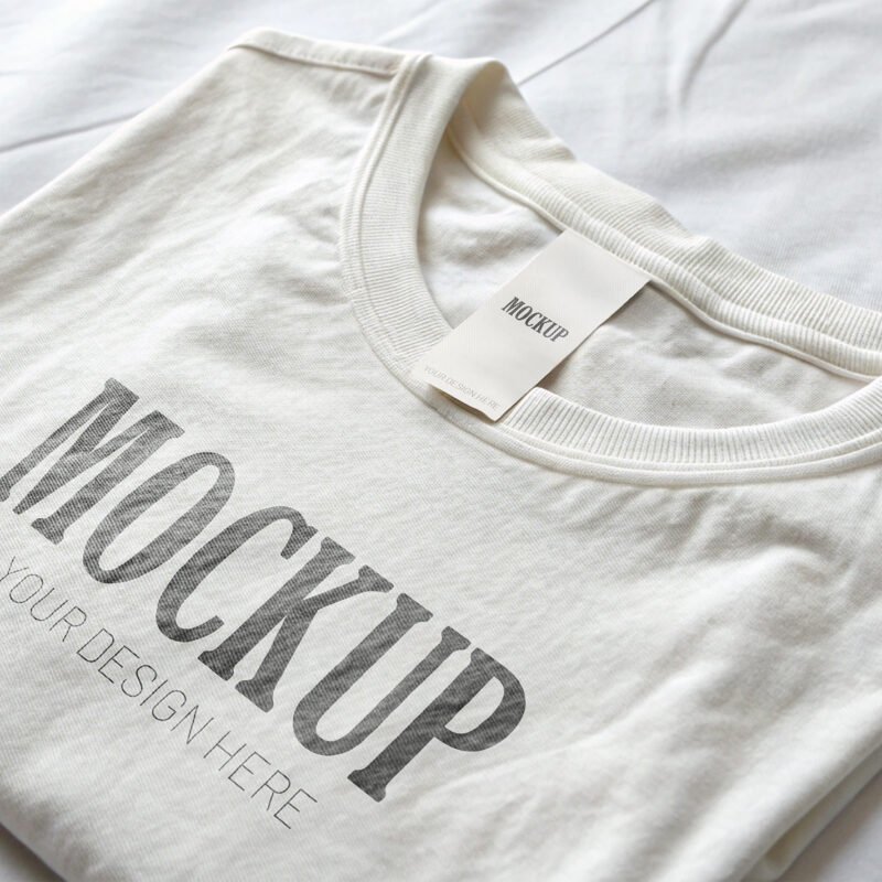 Thumbnail of a Flat Lay T-Shirt Mockup with Blank Tag