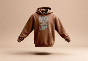 Thunbnail of a Minimalistic Floating Brown Oversized Hoodie Mockup