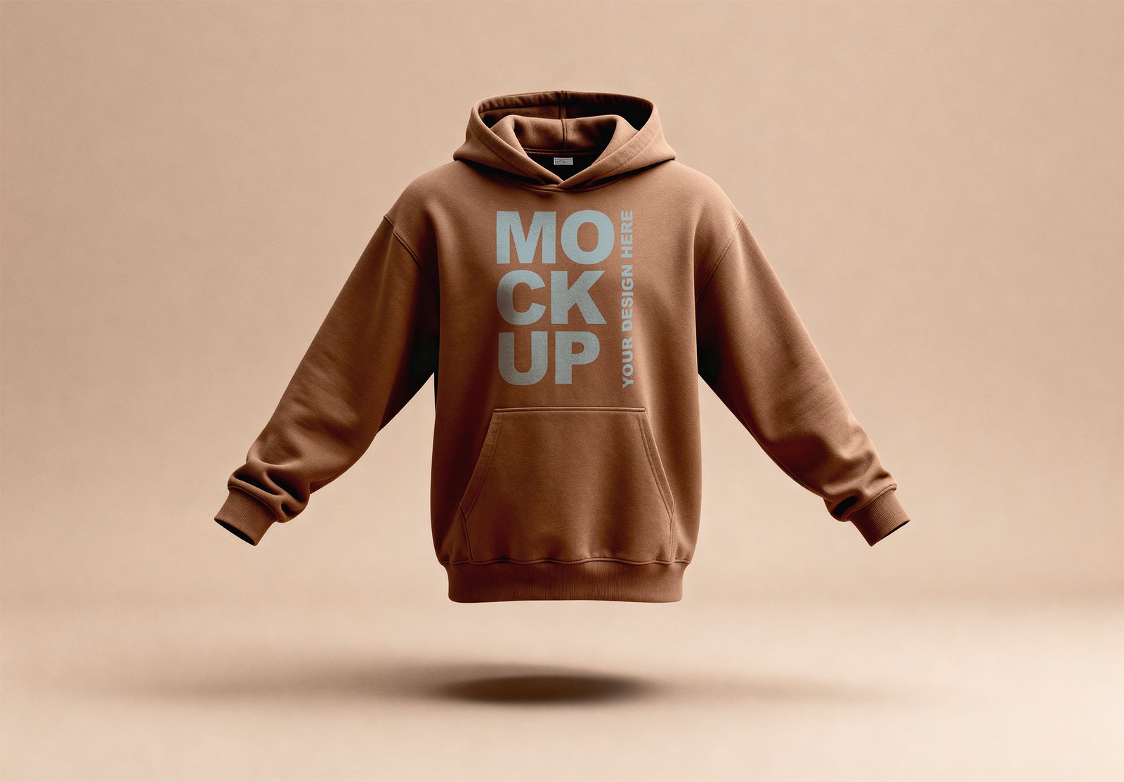 Thunbnail of a Minimalistic Floating Brown Oversized Hoodie Mockup