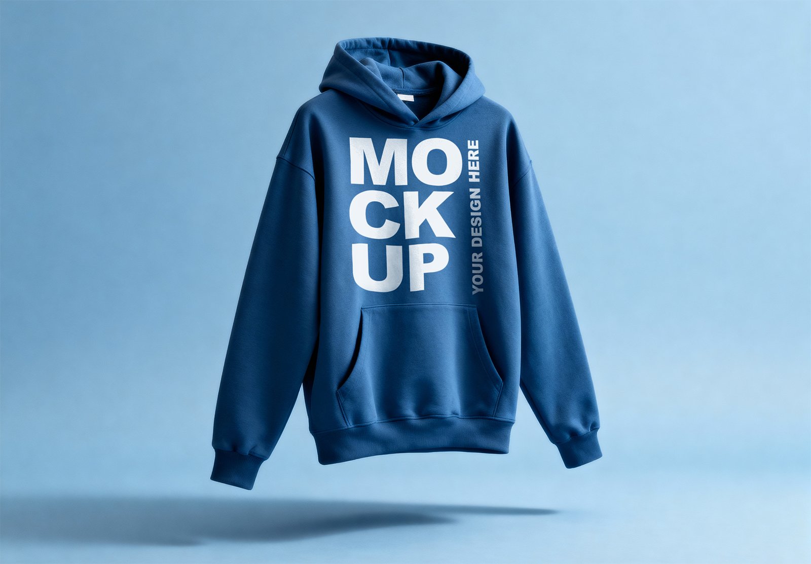 Blue Oversized Floating Hoodie Mockup Front View - Thumbnail Thumbnail of a Blue Oversized Floating Hoodie Mockup Front View