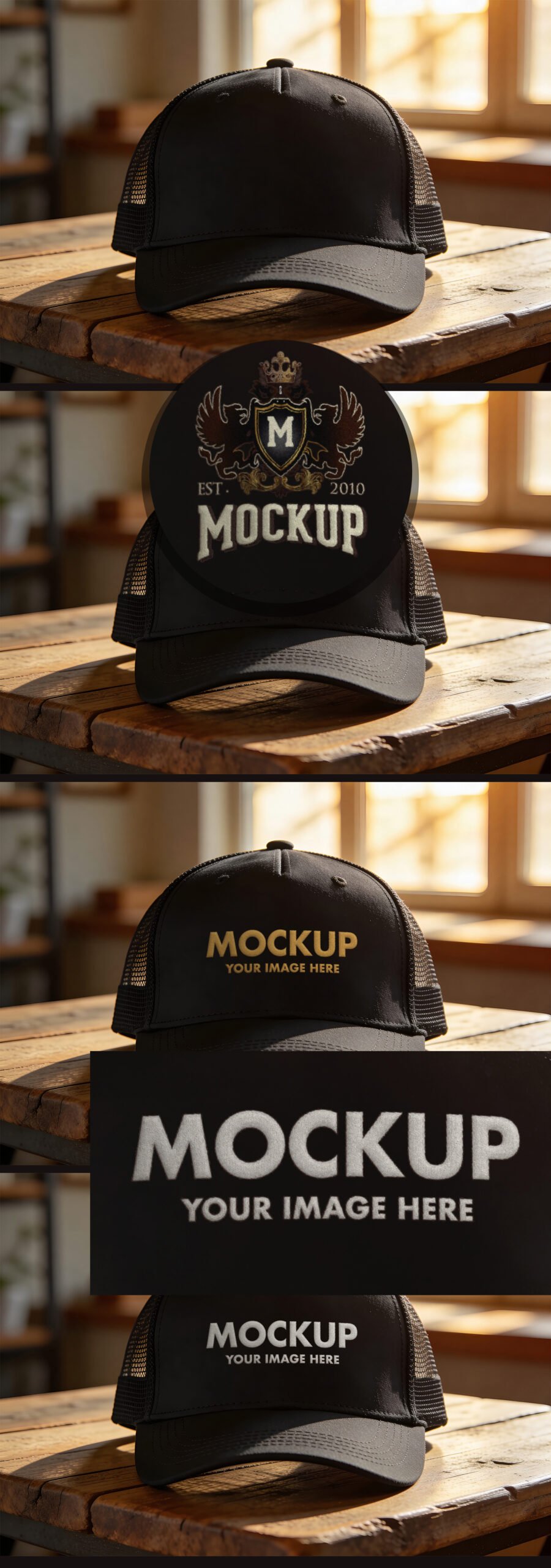 Black Trucker Cap Mockup