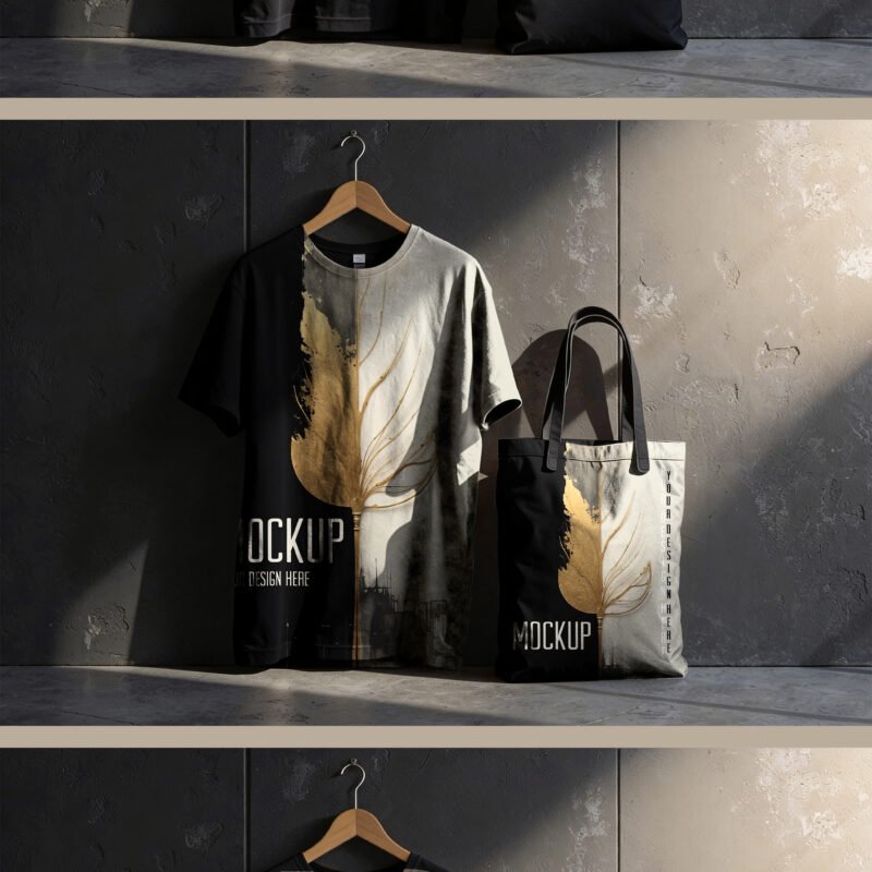 t-shirt and tote bag mockup set - Preview