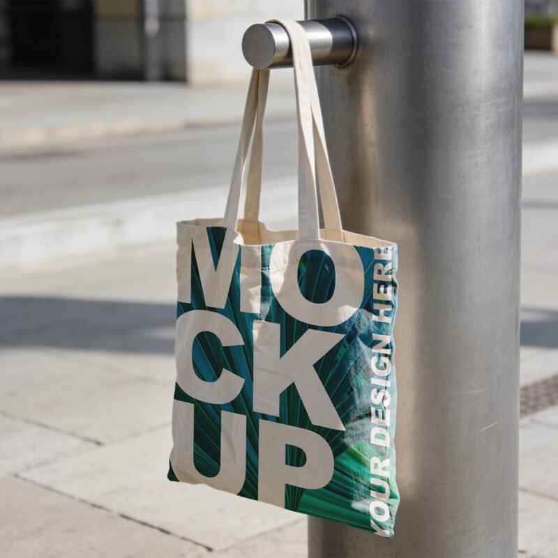 bmachina urban canvas tote bag mockup lifestyle Thumbnail