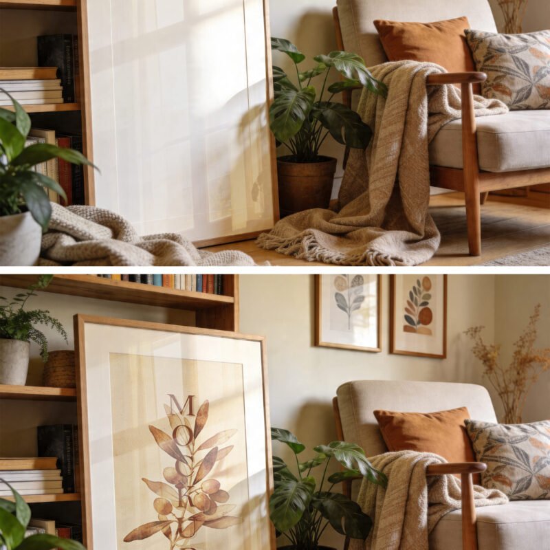 Vertical Wood Frame Mockup - Preview1