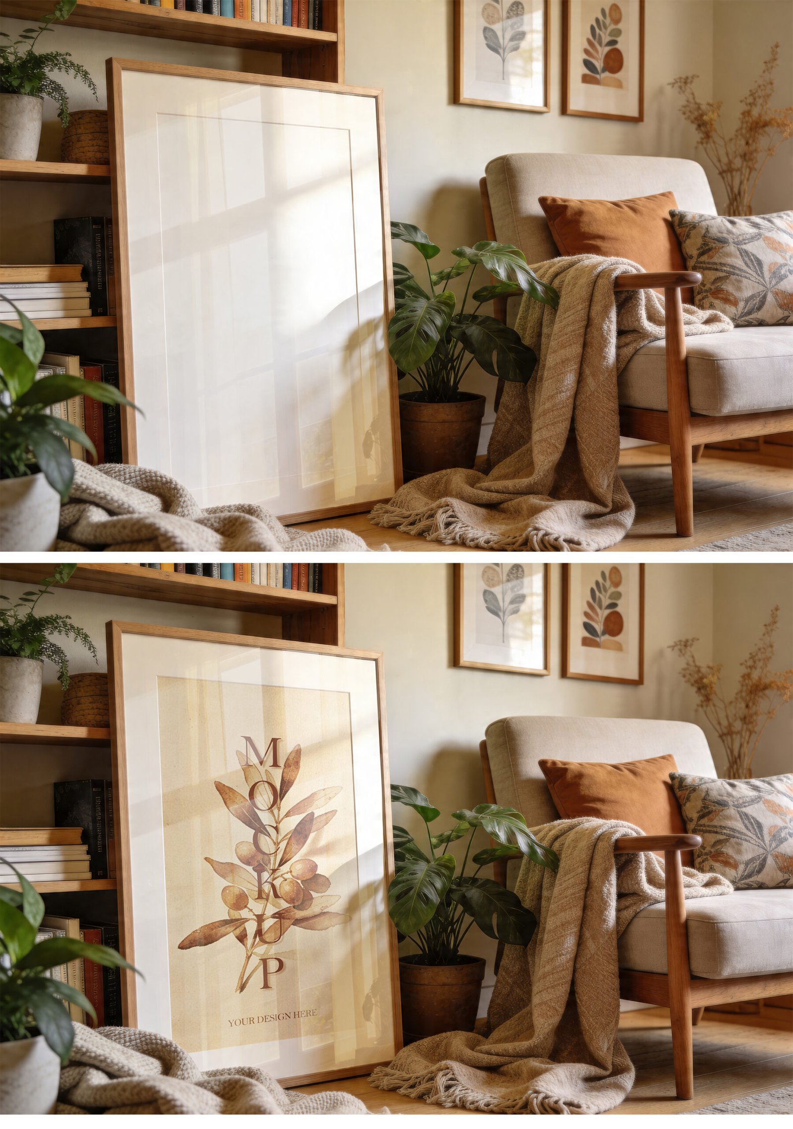 Vertical Wood Frame Mockup - Preview1