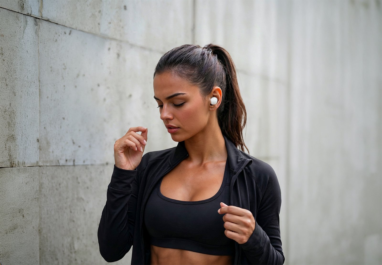 Sports Bra Mockup of Athletic Woman in Urban Setting prev