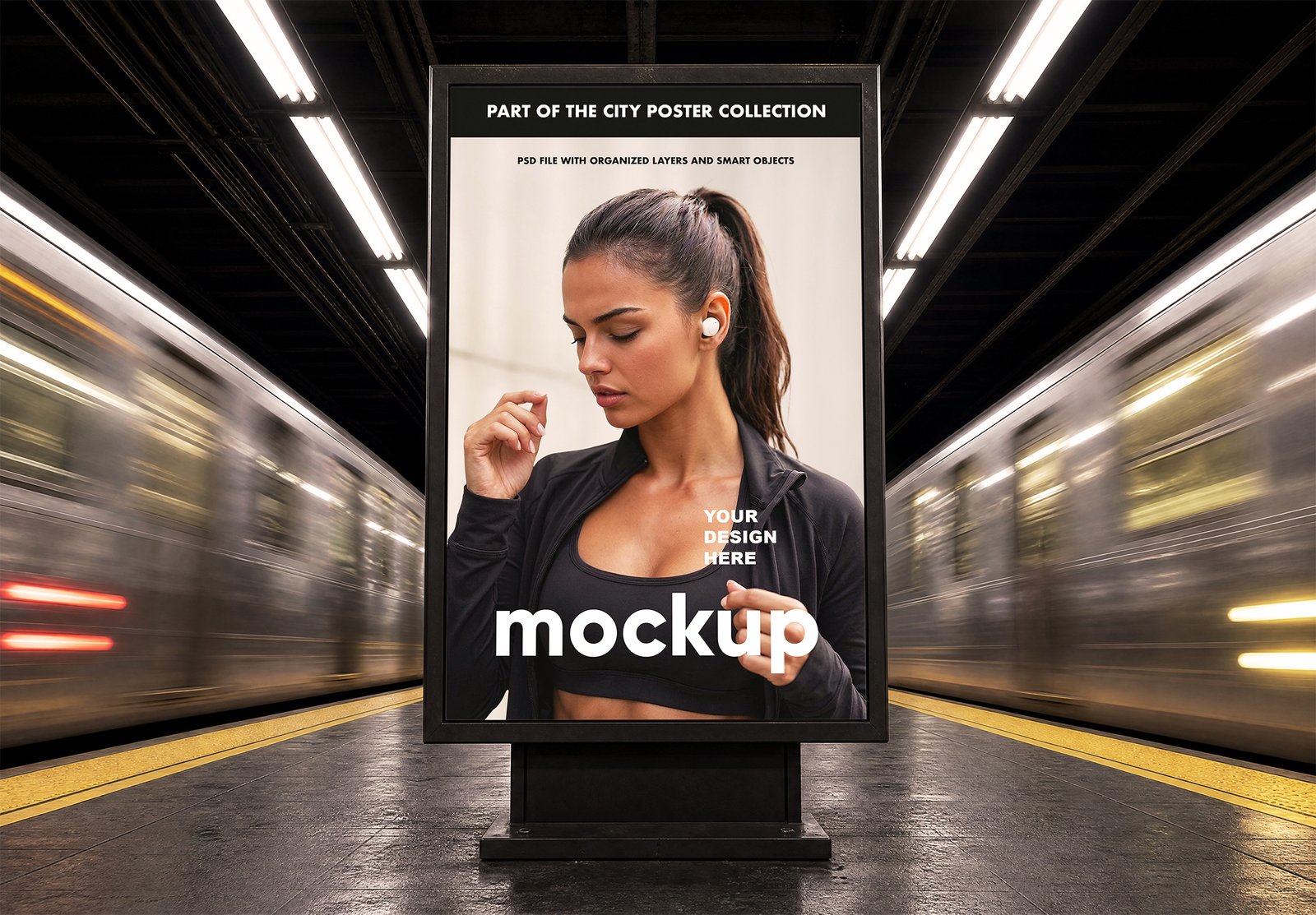 PREV-alt-Vertical Billboard Mockup in Subway Station with Moving Trains Vertical Billboard Mockup in Subway Station with Moving Trains prev