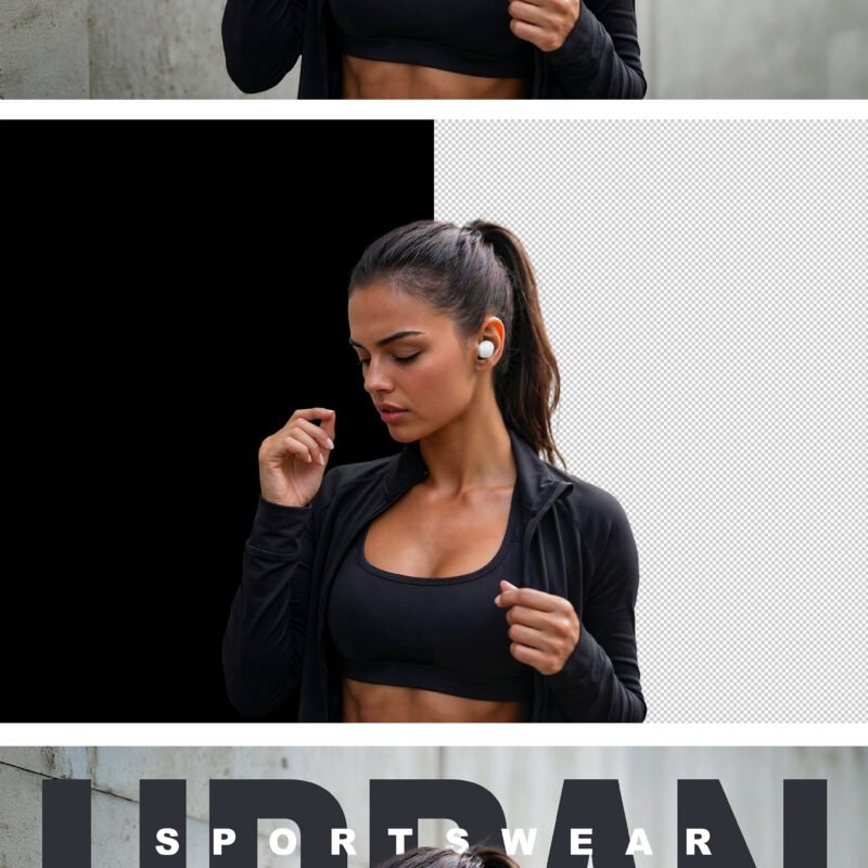 Sports Bra Mockup of Athletic Woman in Urban Setting - preview1