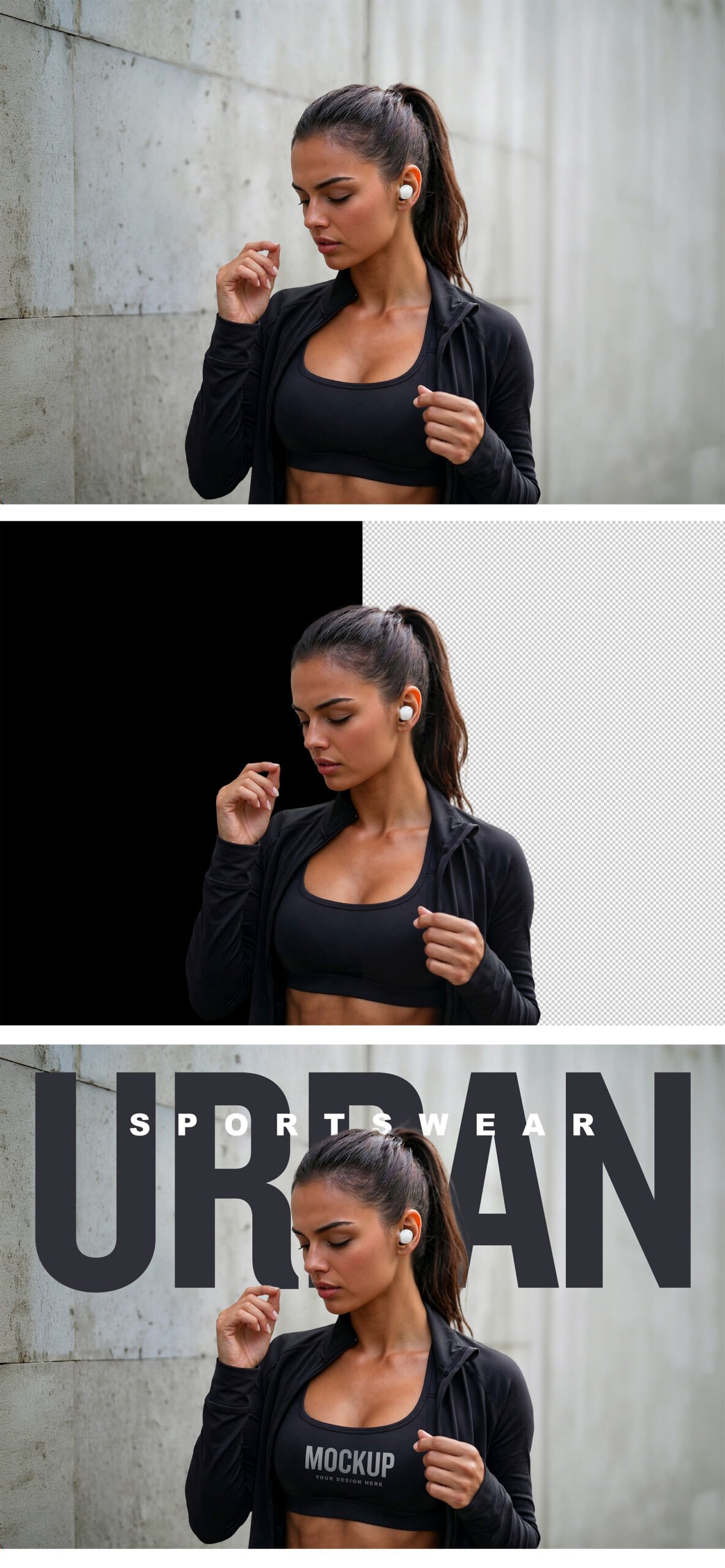 Sports Bra Mockup of Athletic Woman in Urban Setting - preview1