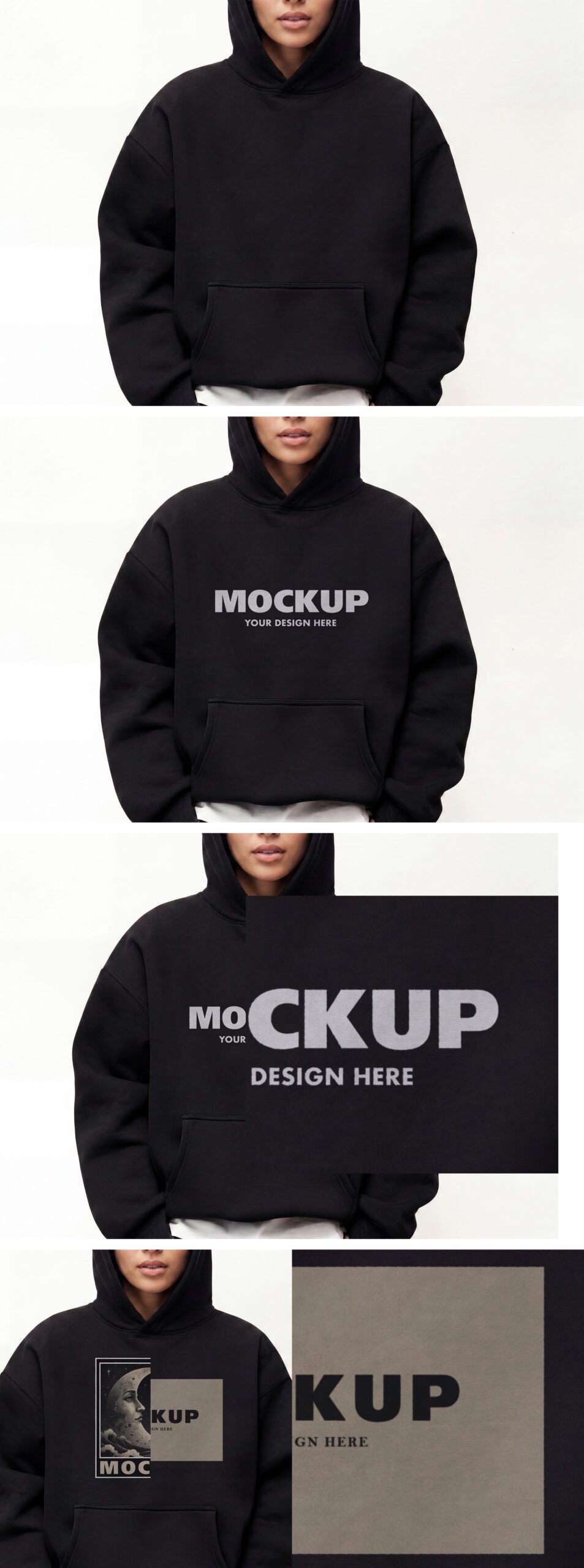 Oversized Hoodie Mockup on Model with Kangaroo Pocket Preview