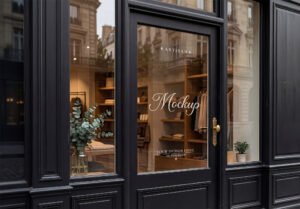 Thumbnail of Shop Glass Window Mockup with Storefront Reflection Shop Glass Window Mockup with Storefront Reflection thumbnail