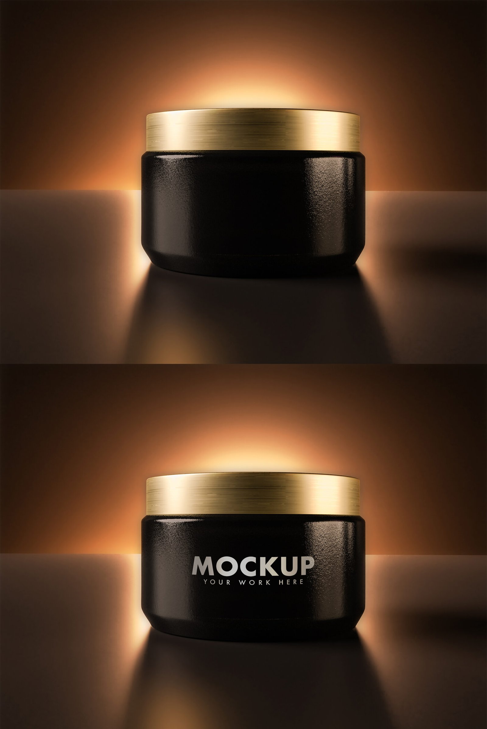 Cosmetic Jar Mockup In A Dark Rising Eclipse Light preview