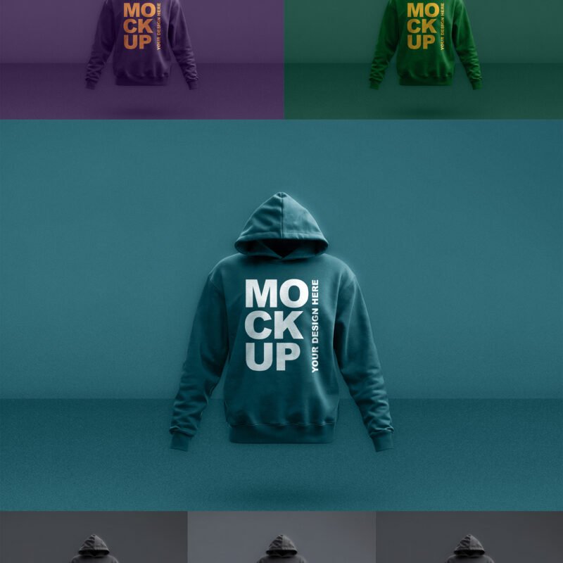 Preview of a Hoodie Mockup With Editable Colors And Textured Background