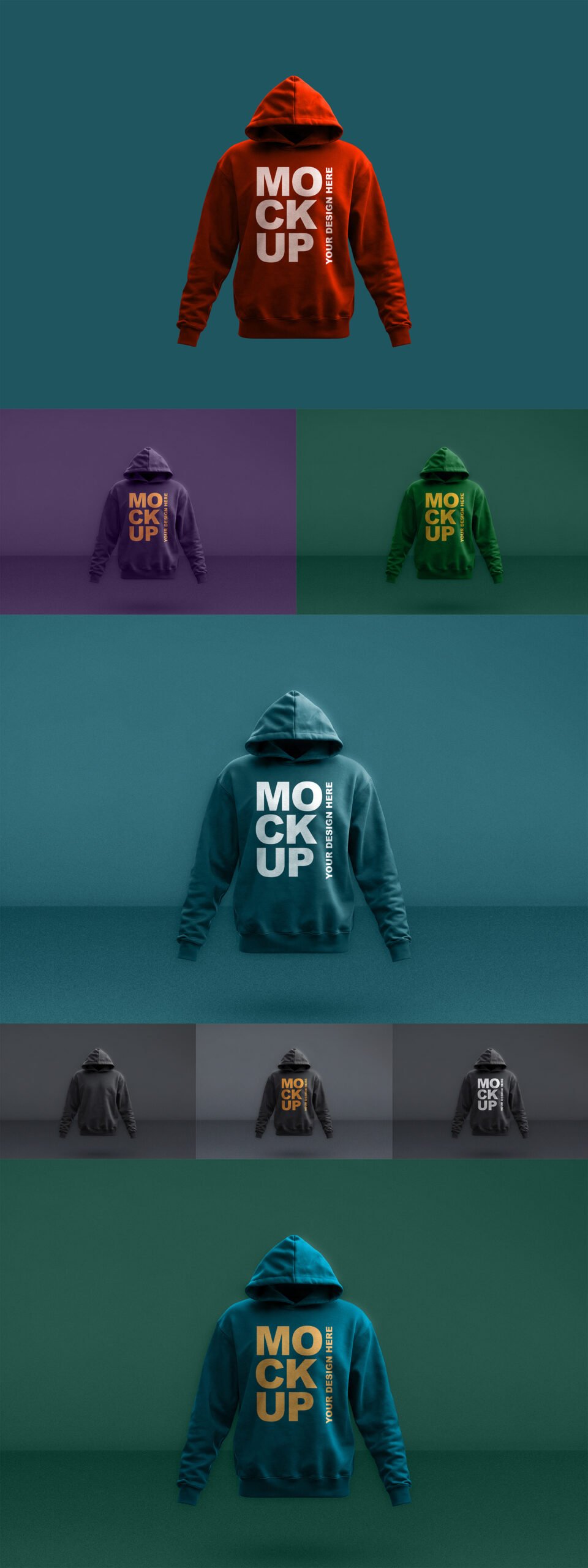 Preview of a Hoodie Mockup With Editable Colors And Textured Background