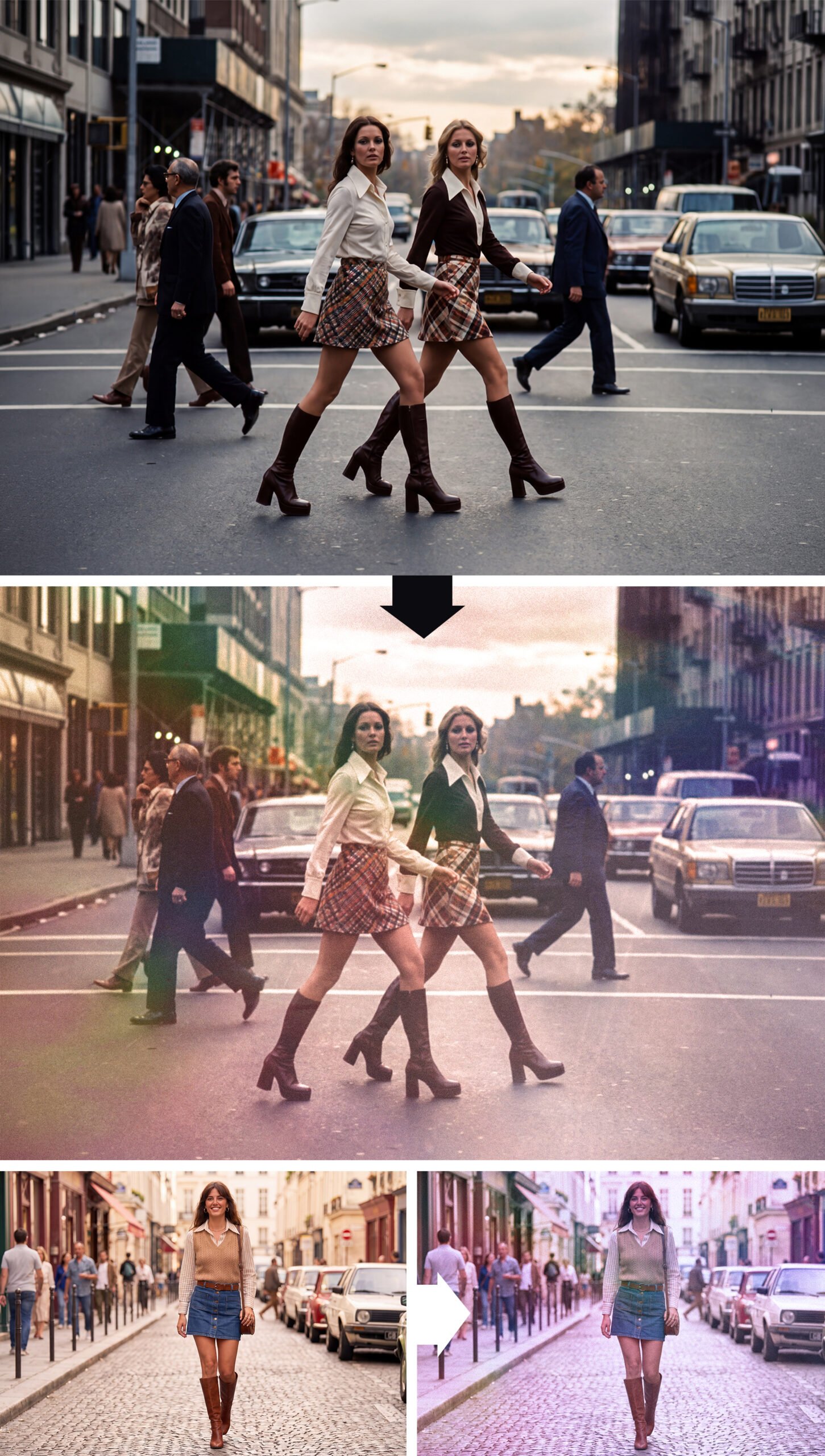 Retro 70s Analog Photo Color Grade Effect preview