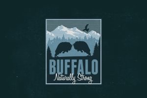 Distressed Buffalo Logo Mockup 3