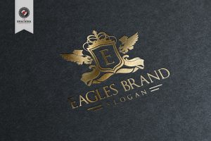 Eagles Brand Logo Template Gold Stamping creative market