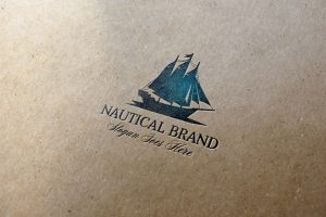 Nautical Brand Letterpress Logo MockUp #1