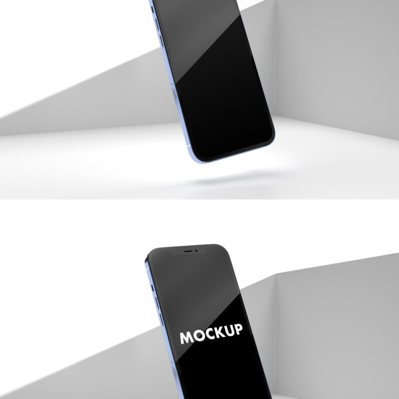 Blue Sky iPhone Mockup on a White Porch