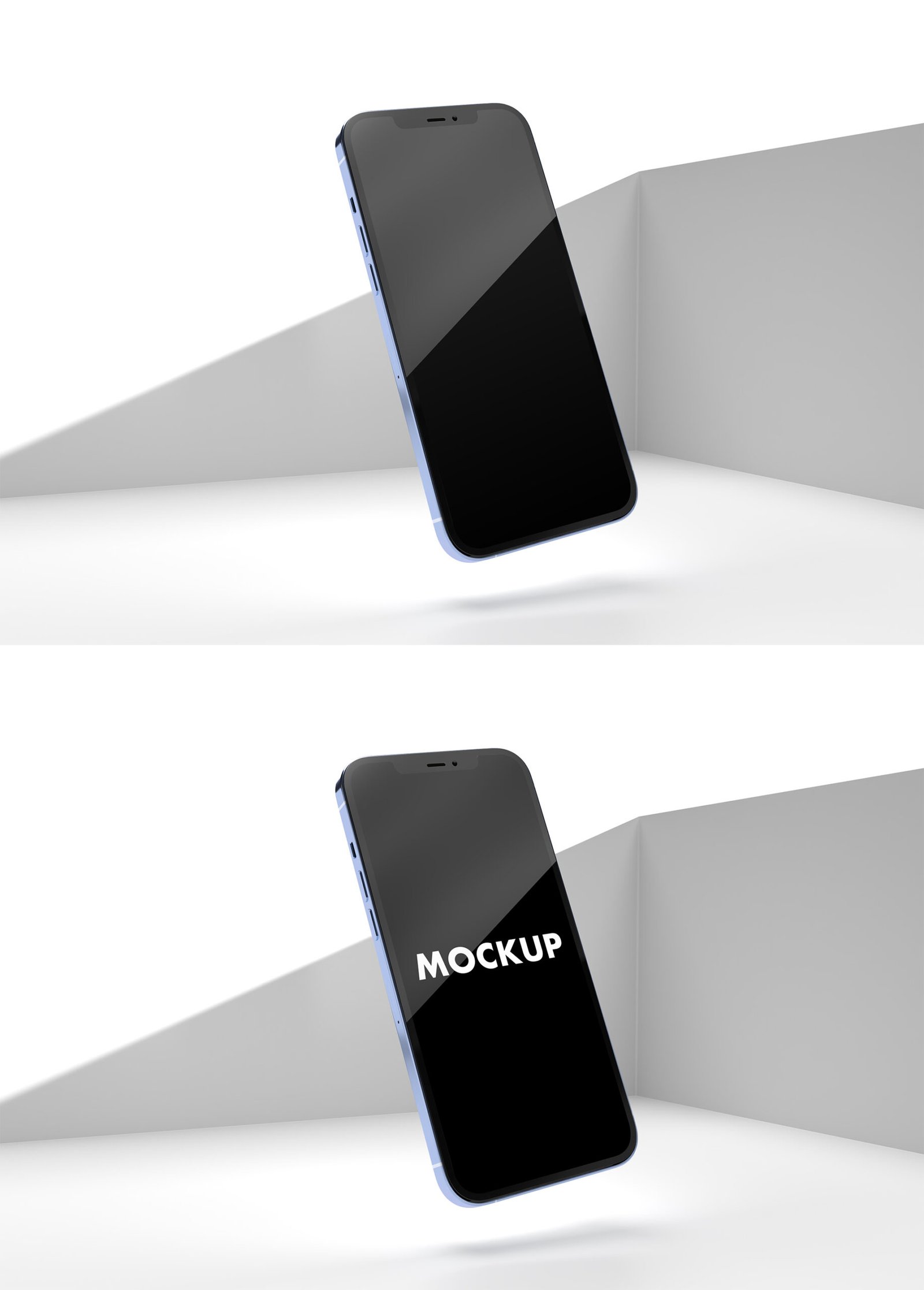 preview1-Blue-Sky-iPhone-on-a-White-Background-Porch-With-Hard-Long-Shadows Blue Sky iPhone Mockup on a White Porch