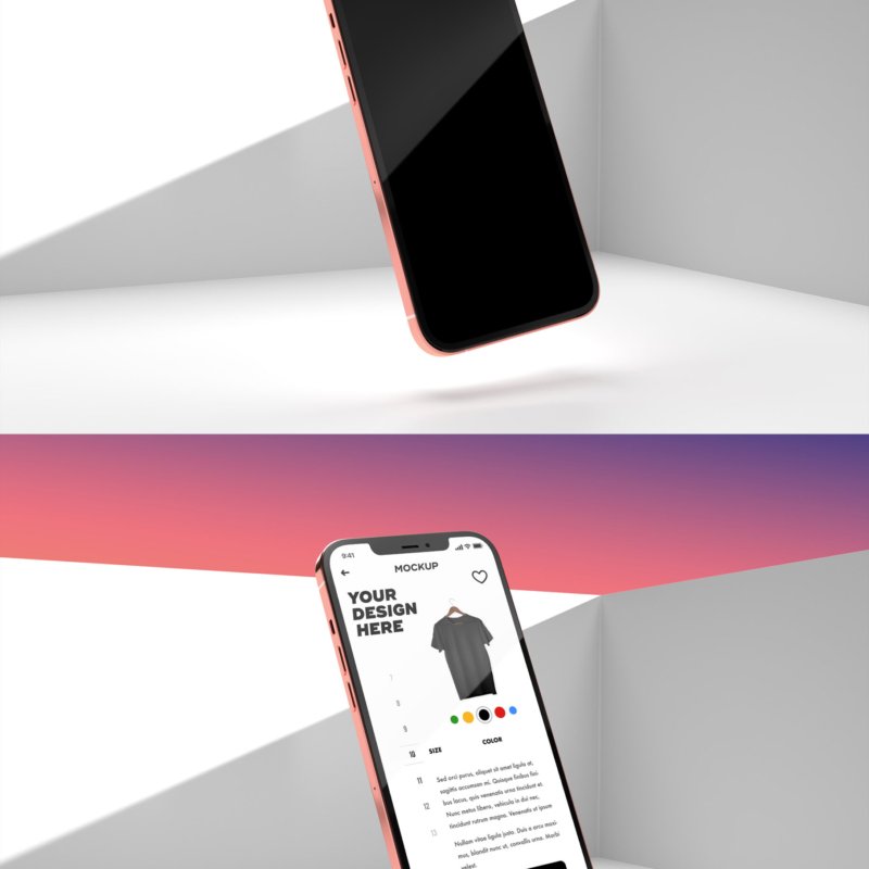 iPhone Mockup on a Balcony with a Sunset Sky