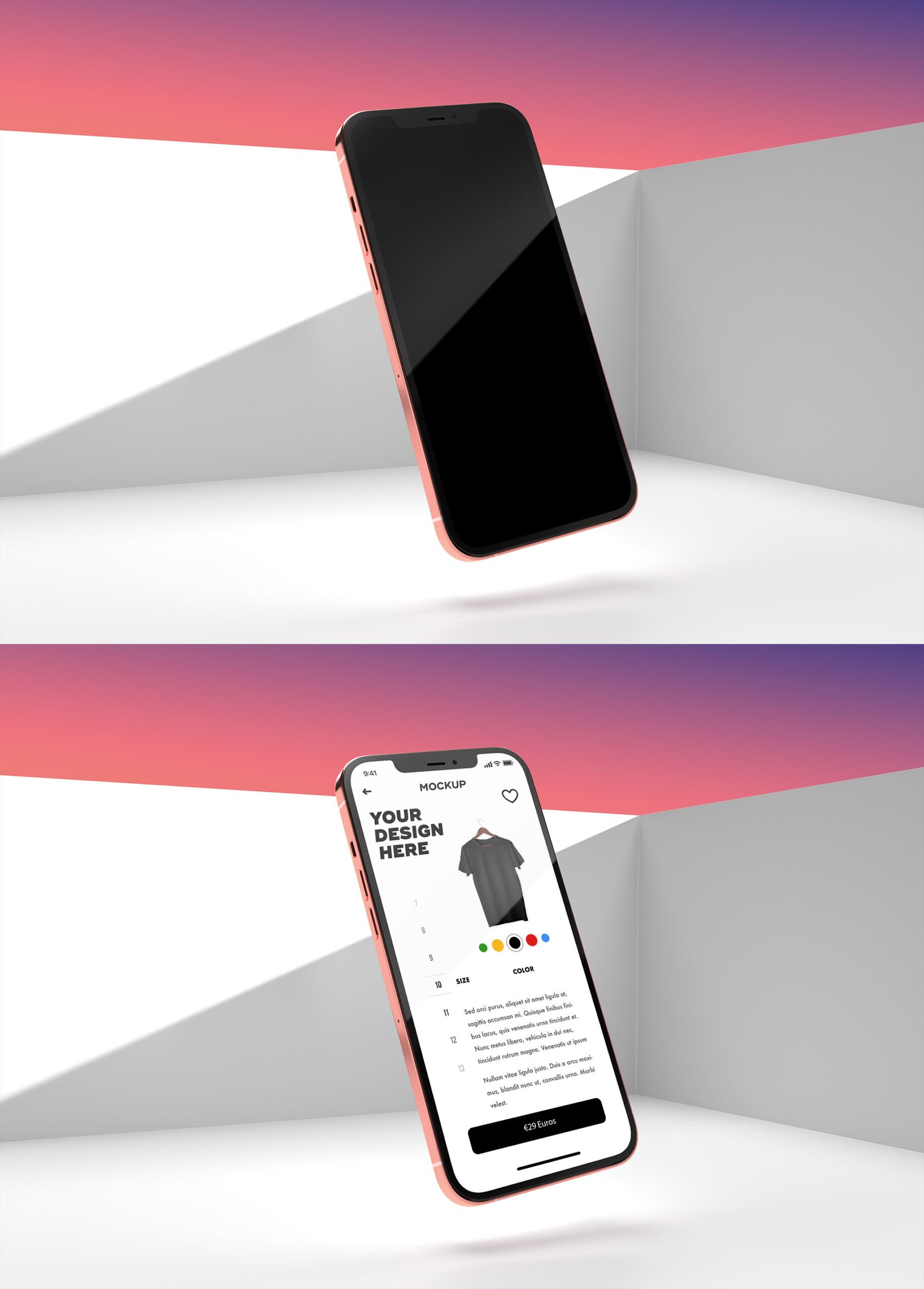 iPhone Mockup on a Balcony with a Sunset Sky