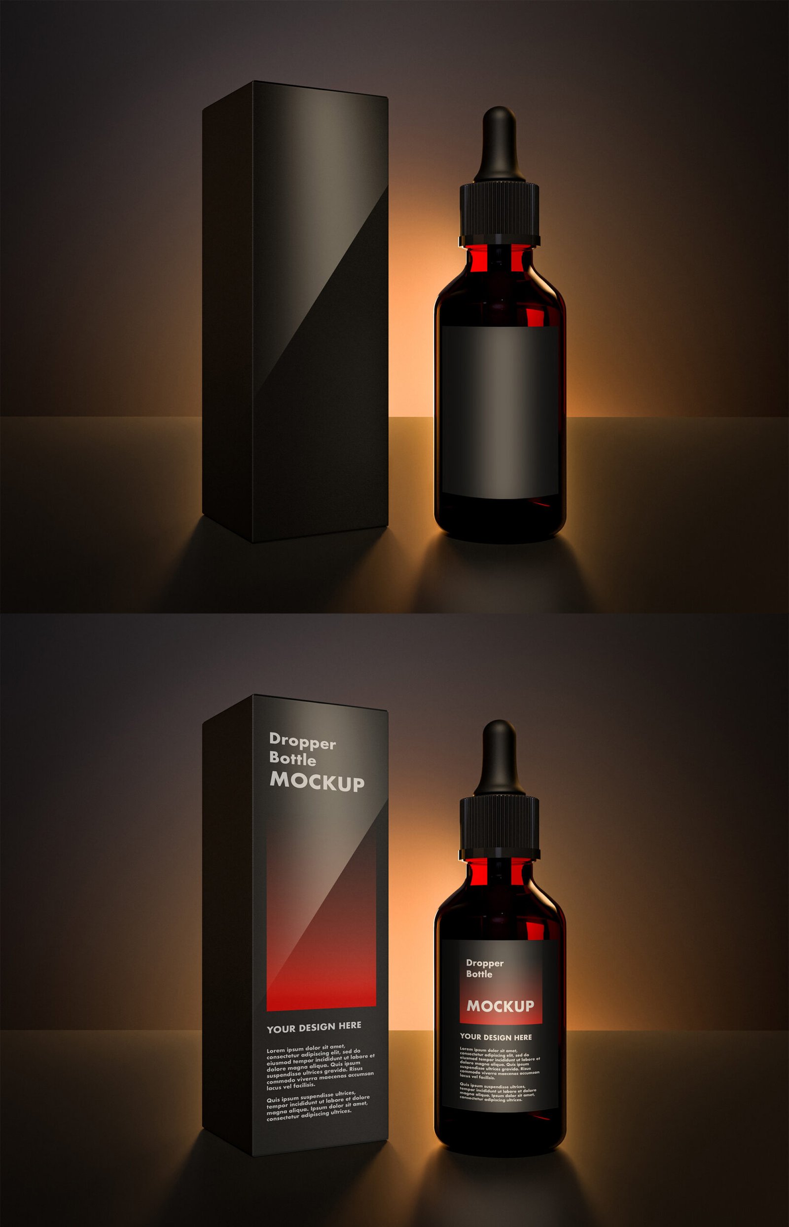 Eclipse Mockups - Premium Dropper Bottle & Packaging Box