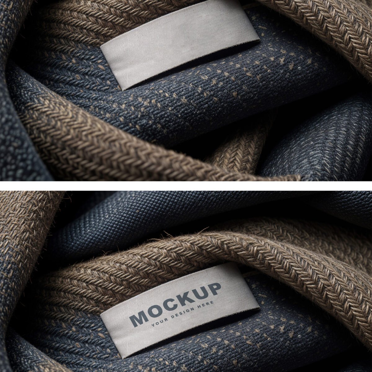 Realistic Woven Fabric Label Mockup with Realistic Texture Display