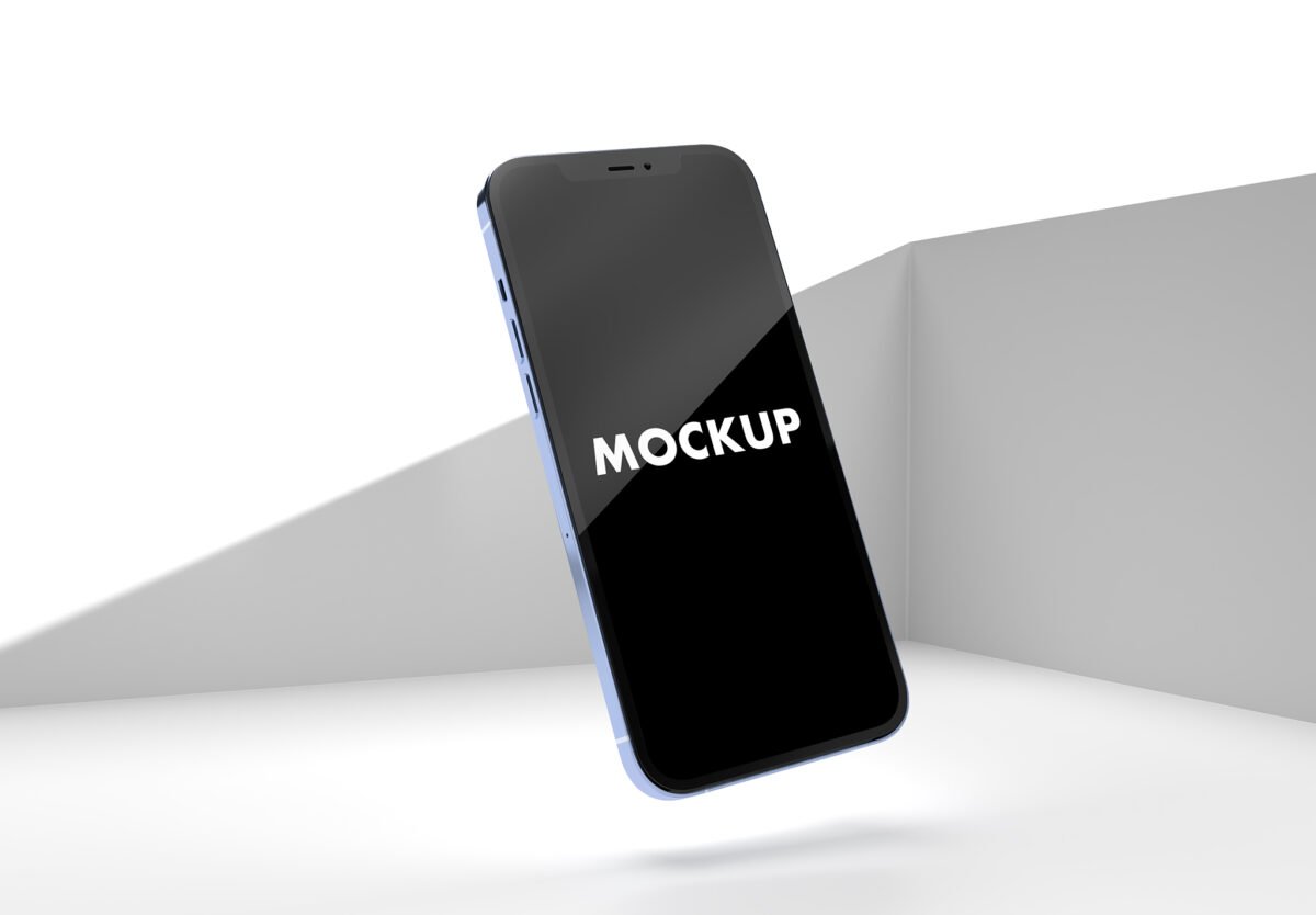 Blue Sky iPhone Mockup on a White Porch