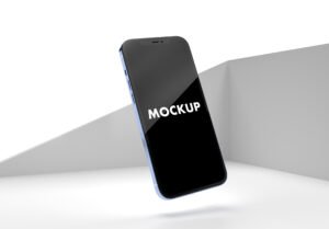 Blue Sky iPhone Mockup on a White Porch