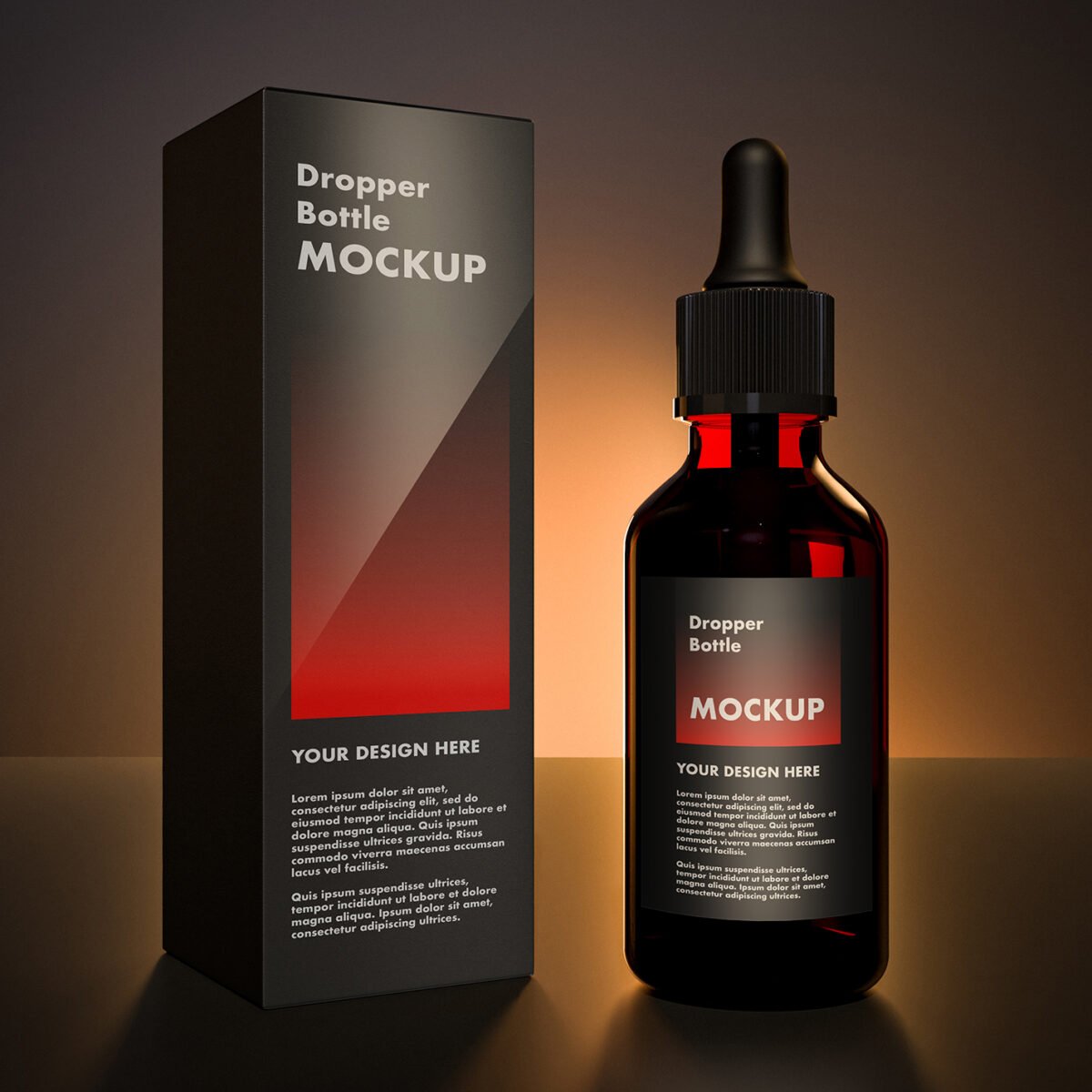 Eclipse Mockups - Premium Dropper Bottle & Packaging Box