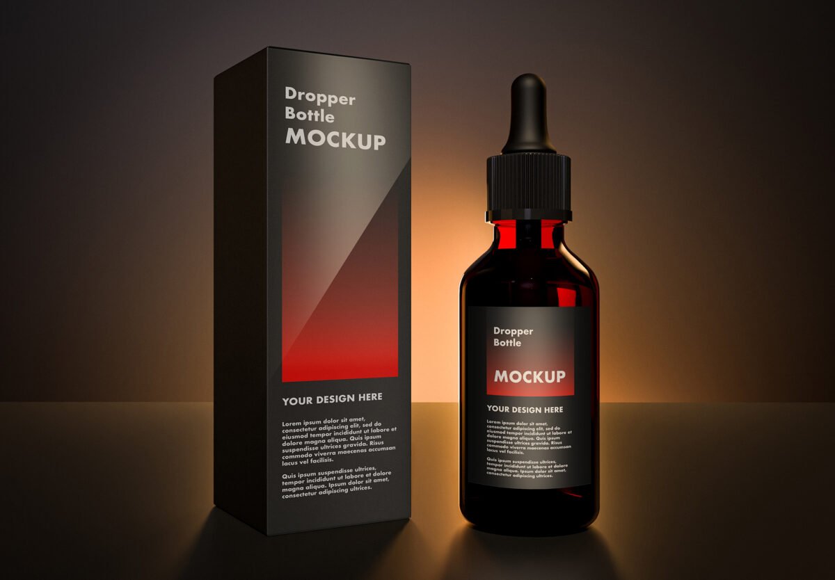 Eclipse Mockups - Premium Dropper Bottle & Packaging Box